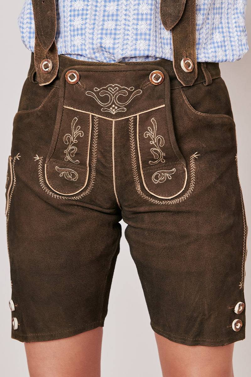 Krüger Madl Lederhose Dark Deer Bis zu 50% Rabatt