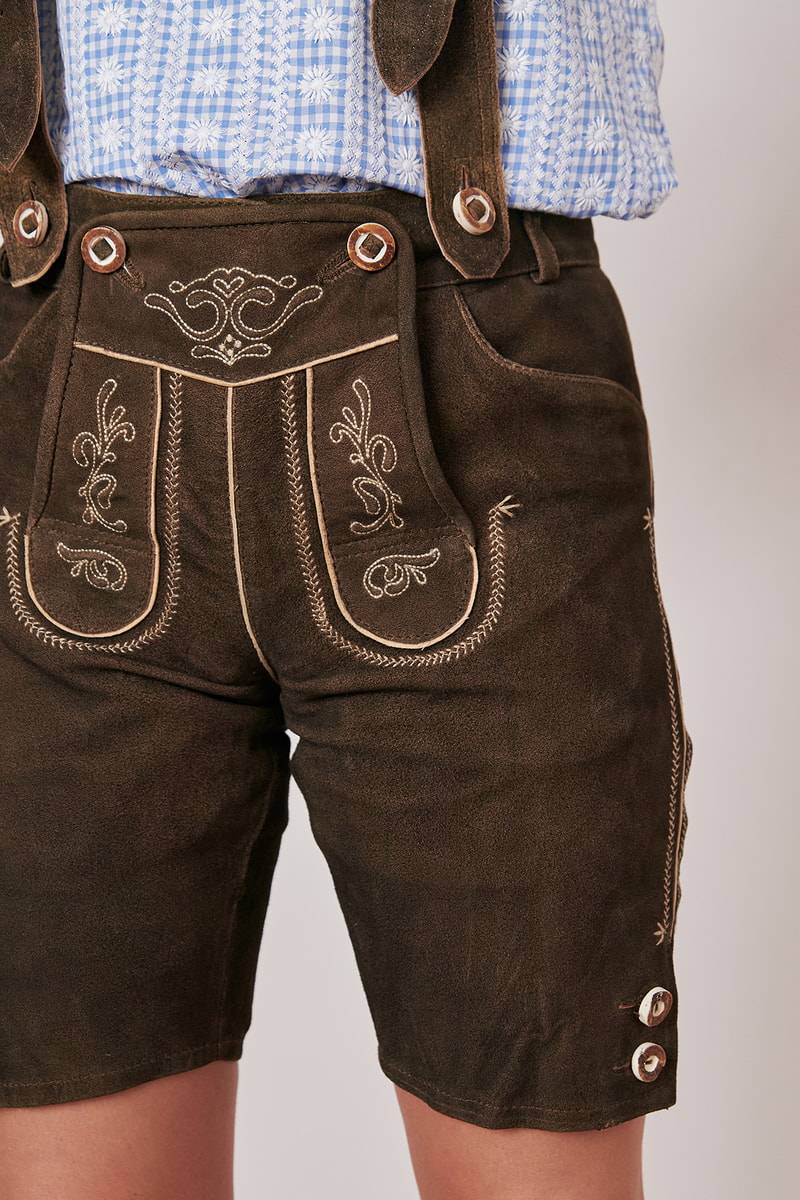 Krüger Madl Lederhose Dark Deer Bis zu 50% Rabatt