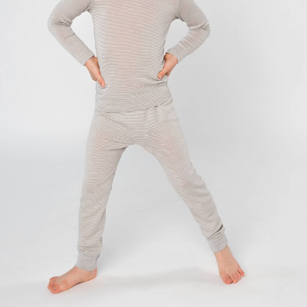 LIVING CRAFTS - Lange Unterhose - Grey/Natural Striped Neueste Stile