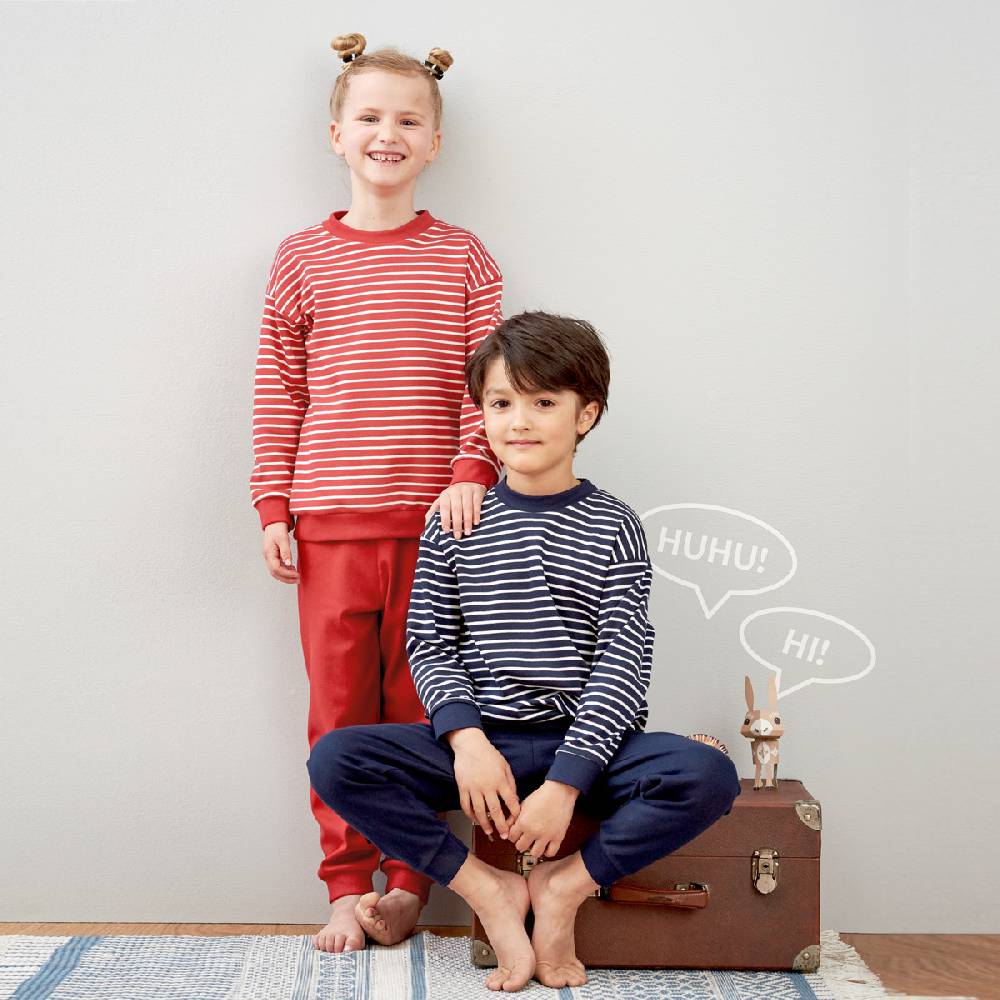 LIVING CRAFTS - Kinderschlafanzug - White/Red Striped Bis zu 65% Rabatt