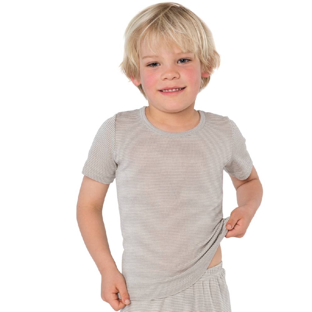 LIVING CRAFTS - Kurzarm-Shirt - Grey/Natural Striped Super Rabatt