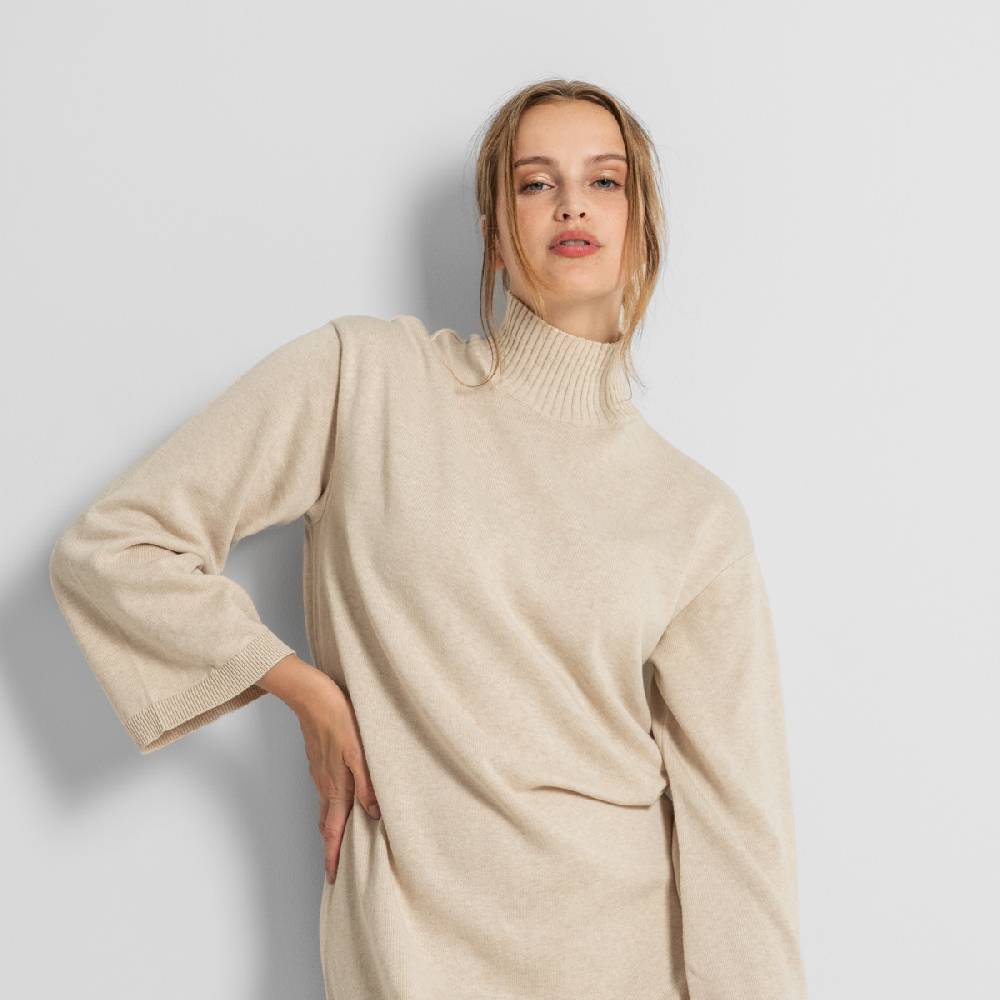 LIVING CRAFTS EELA - Strickkleid - Sand Rabatt