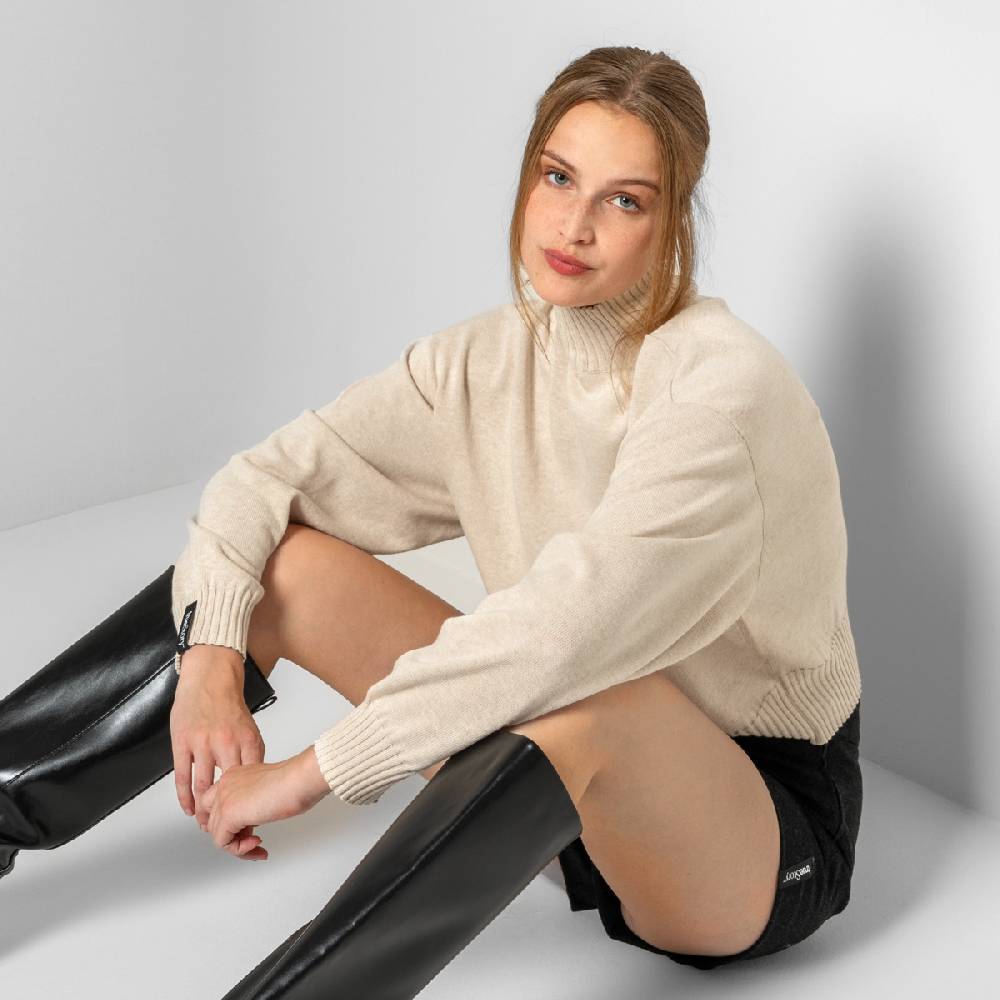 LIVING CRAFTS EUGENIE - Oversized Pullover - Sand Versandkostenfrei
