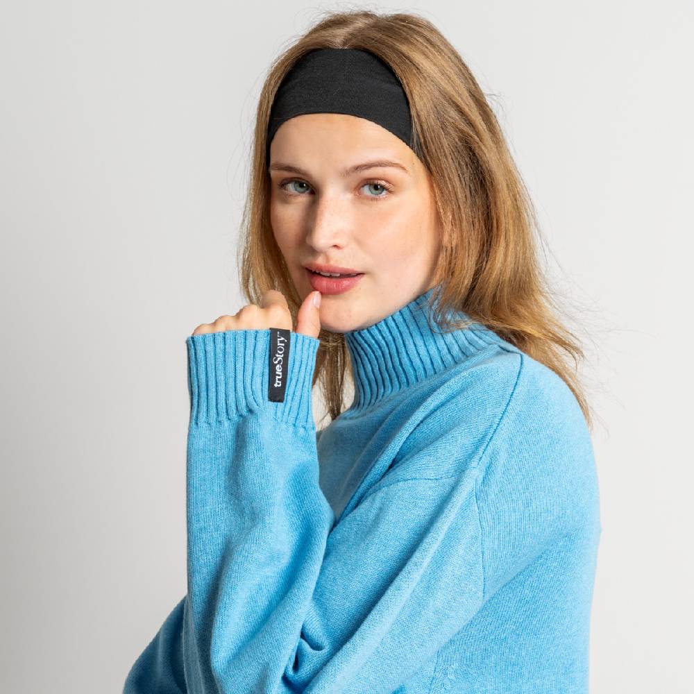 LIVING CRAFTS EUGENIE - Oversized Pullover - Cool Blue Großer Ausverkauf