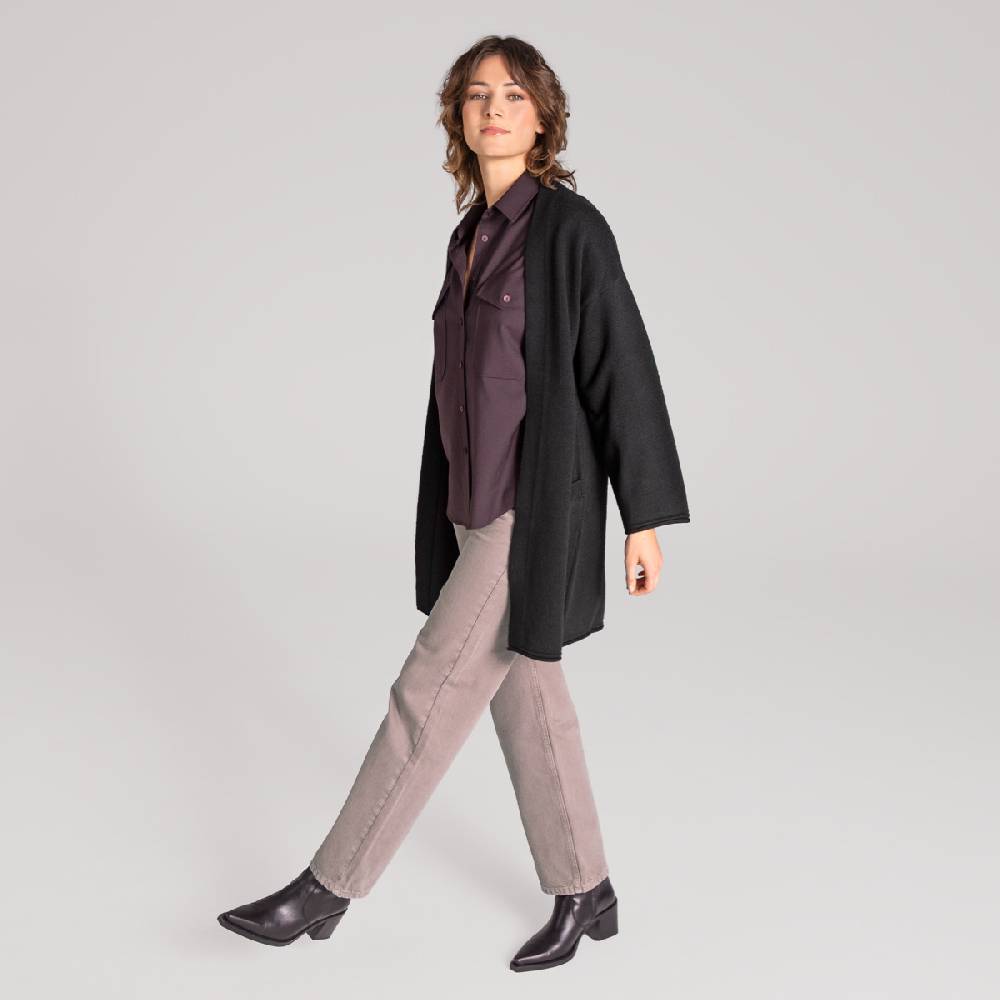 LIVING CRAFTS ANIEK - Strickjacke lang - Off Black Riesige Ersparnisse