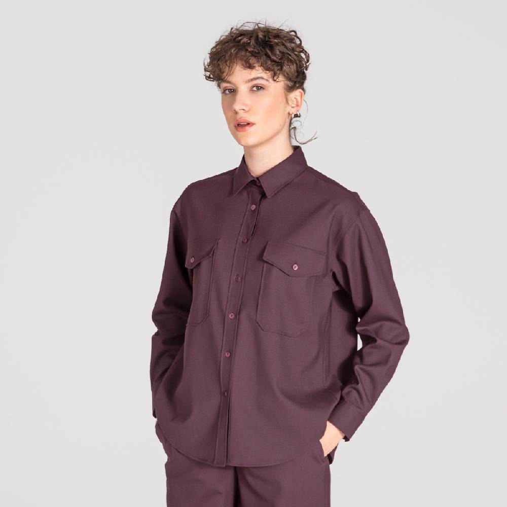 LIVING CRAFTS ALIX - Utility Shirt - Aubergine Wochenangebot