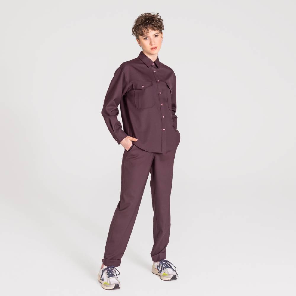 LIVING CRAFTS ALIX - Utility Shirt - Aubergine Wochenangebot