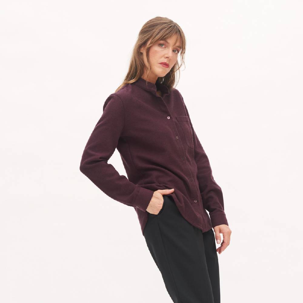 LIVING CRAFTS ANCY - Flanellhemd - Aubergine Begrenzte Freigabe
