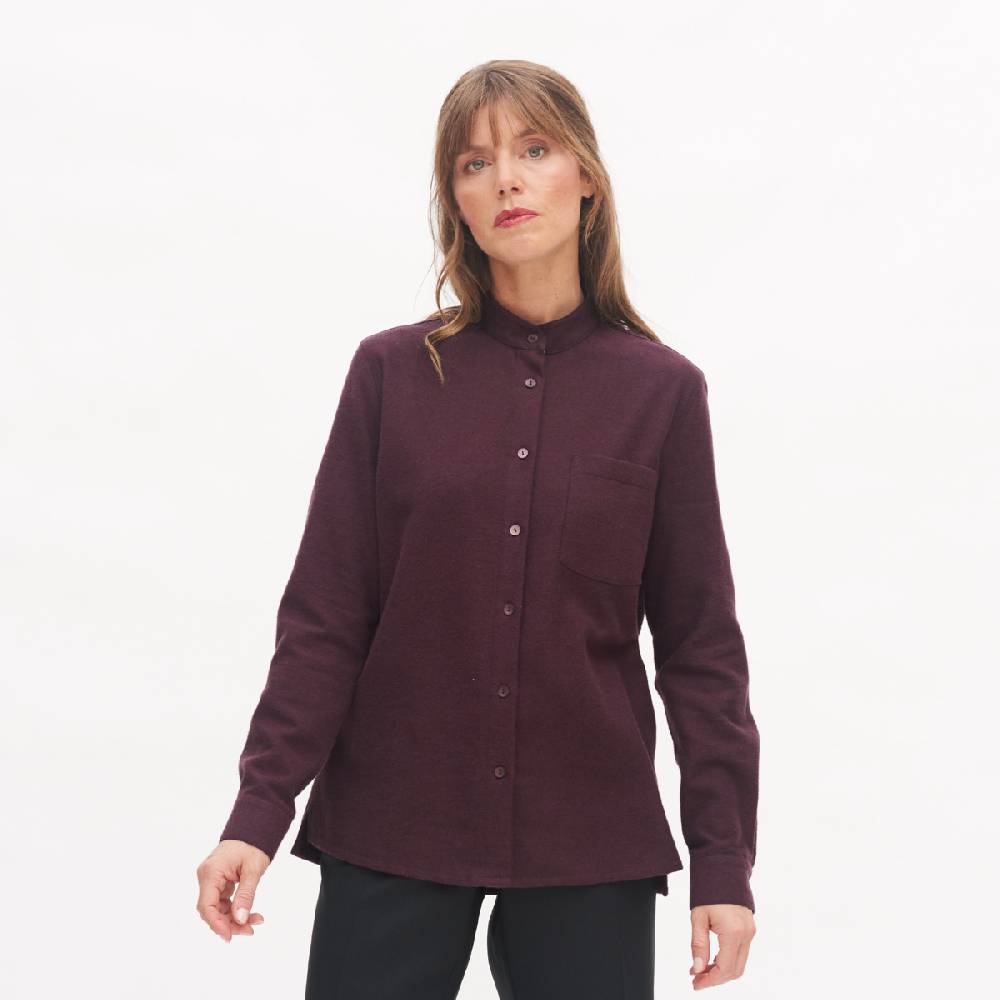 LIVING CRAFTS ANCY - Flanellhemd - Aubergine Begrenzte Freigabe