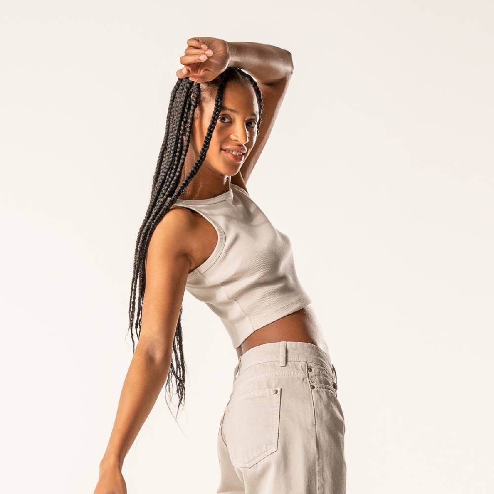LIVING CRAFTS DEMI - Ripp-Crop-Top - Sand 2025