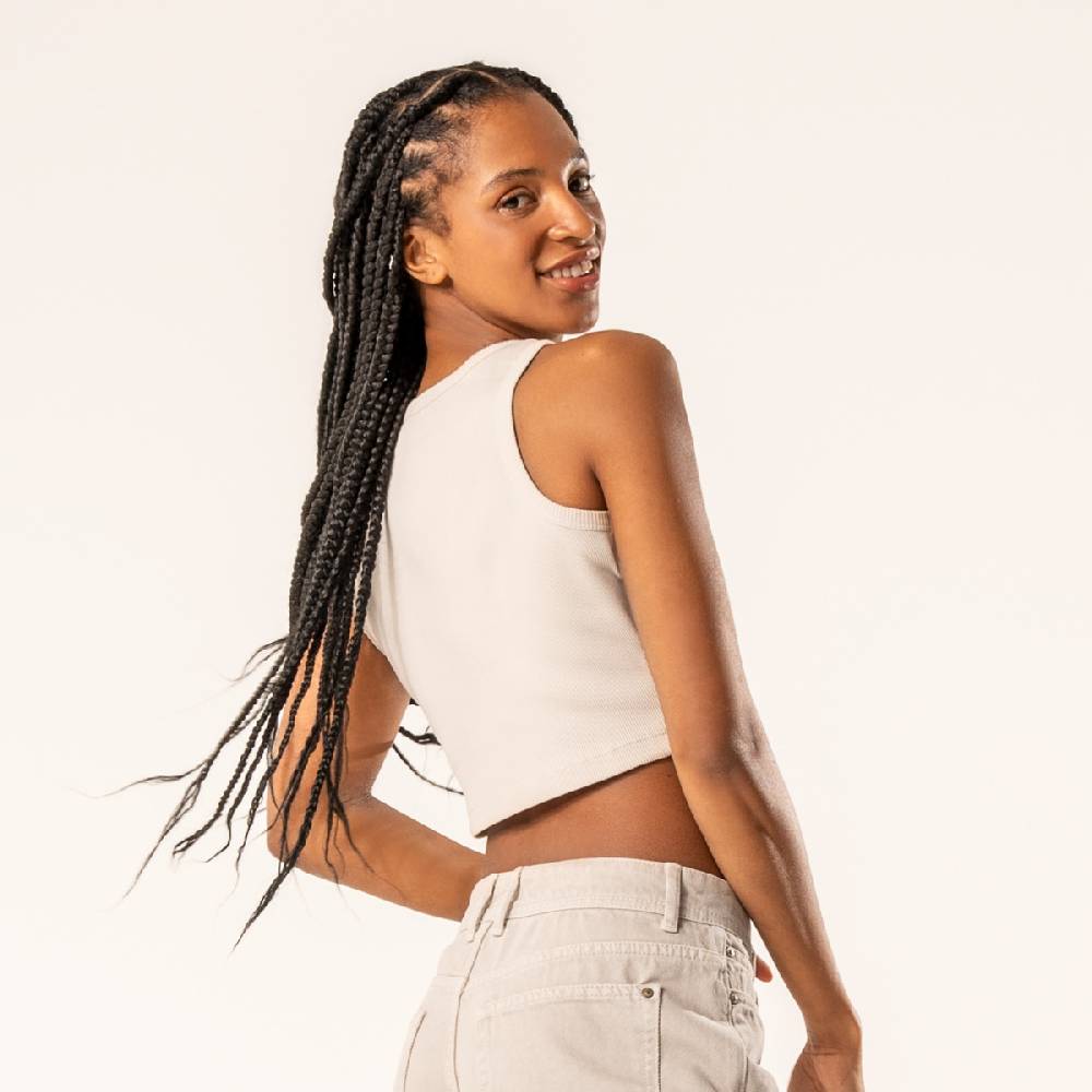 LIVING CRAFTS DEMI - Ripp-Crop-Top - Sand 2025