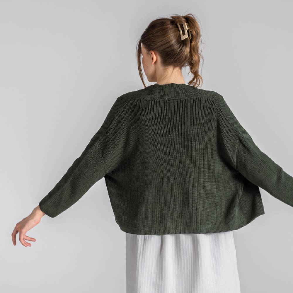 LIVING CRAFTS BINE - Strickjacke - Dark Khaki Günstiger Verkauf