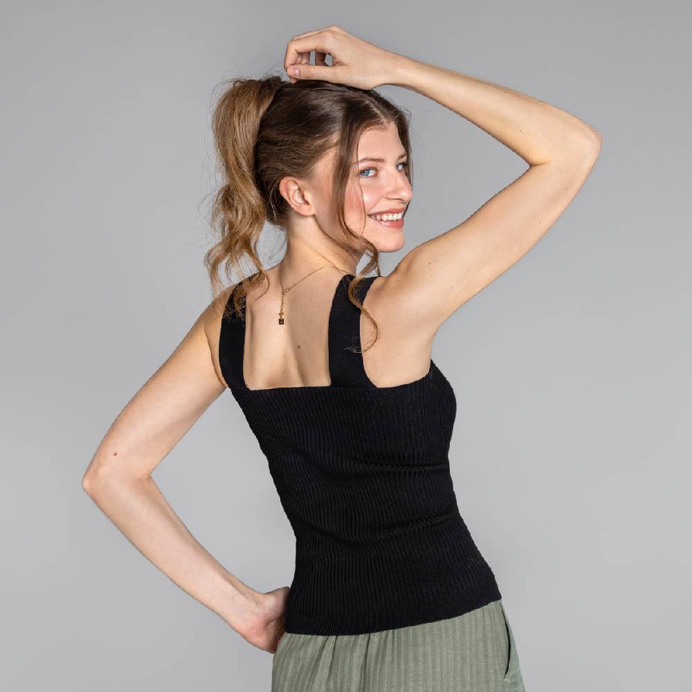 LIVING CRAFTS BIENKE - Strick Top - Black Rabatt