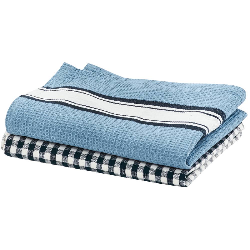 LIVING CRAFTS DELHI - Geschirrtücher, 2er-Pack - Indigo Blue Tiefpreis