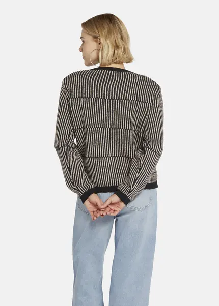 Nicowa Striped Cardigan SINOWA in BLACKarticle number NC8A22102019E-002 Neueste Stile
