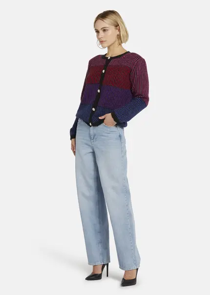 Nicowa Striped Cardigan SINOWA in BLACK MULTICOLORarticle number NC8A22101019E-002 Letzte 2 Tage