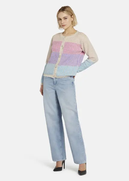 Nicowa Striped Cardigan SINOWA in CREAM MULTICOLORarticle number NC8A22101012E-072 Nur für heute