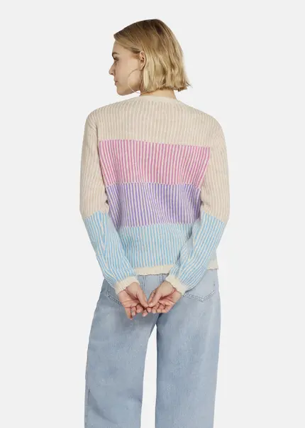 Nicowa Striped Cardigan SINOWA in CREAM MULTICOLORarticle number NC8A22101012E-072 Nur für heute