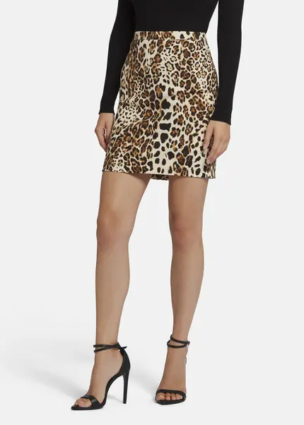 Nicowa Leo twill sheath skirt - TRECAWI in BLACK LEOarticle number NC9A22403017E-151 Discount Store für neue Produkte