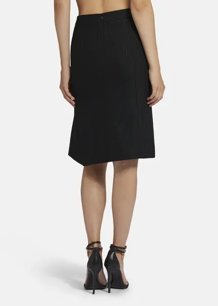 Nicowa Pinstripe twill flounce Skirt - LOWIANA in BLACK PINSTRIPEarticle number NC9A24005019E-002 Nur noch ein Tag übrig