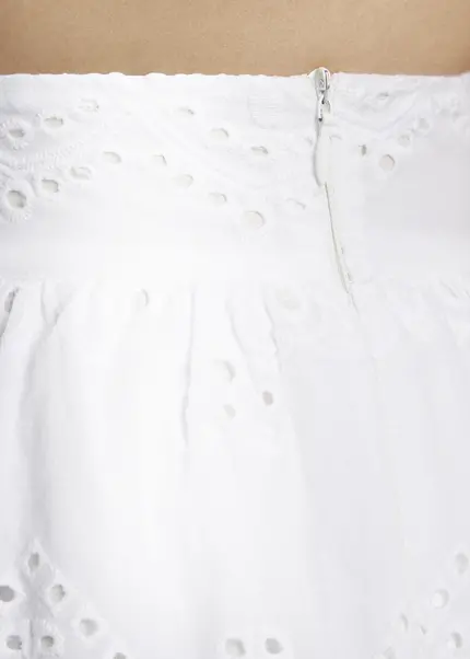 Nicowa Embroidered ruffle skirt - RALICINO in WHITEarticle number NC9A12601011E-004 Super Rabatt