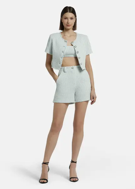 Nicowa Casual Bouclé shorts - PALOWI in LIGHT BLUEarticle number NC9A12604025E-025 50% Rabatt mit kostenlosem Versand
