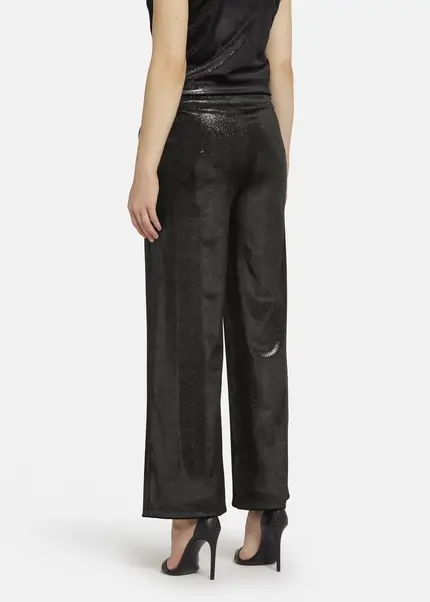 Nicowa Loose trousers made of lamé velvet RIMBIO in BLACK LAMÉarticle number NC8A22508019E-002 Begrenzt auf 3 Tage