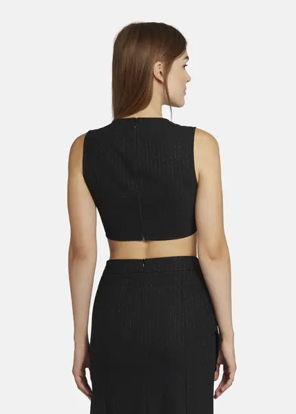 Nicowa Cropped Pinstripe Twill Top - LOWICA in BLACK PINSTRIPEarticle number NC9A24007019E-002 Outlet