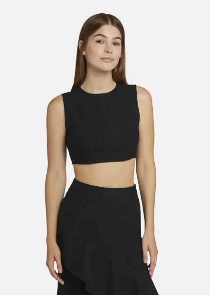 Nicowa Cropped Pinstripe Twill Top - LOWICA in BLACK PINSTRIPEarticle number NC9A24007019E-002 Outlet