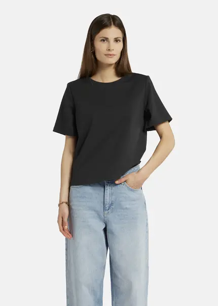 Nicowa T-shirt with shoulder pads -DILAWIA in BLACKarticle number NC9A12403019E-002 Fabrikverkauf