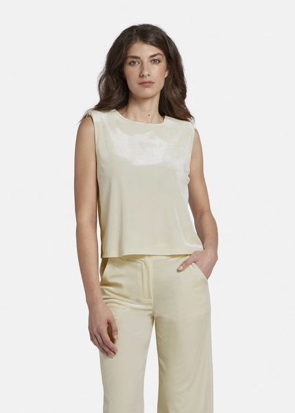 Nicowa Lamé velvet top with shoulder pads VELLIO in OFFWHITE LAMÉarticle number NC8A22507021E-072 Meist gekauft