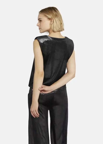 Nicowa Lamé velvet top with shoulder pads VELLIO in BLACK LAMÉarticle number NC8A22507019E-002 Blitzverkäufe