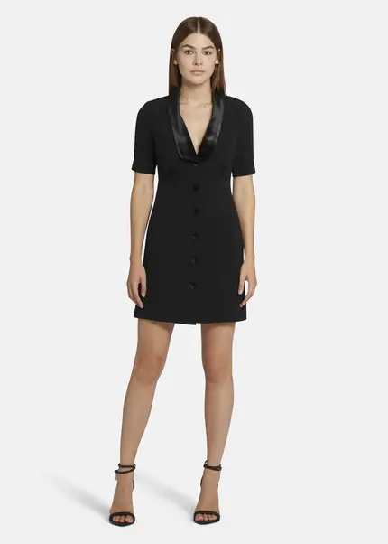 Nicowa Mini dress with lapel collar - AWINALA in BLACKarticle number NC9A22903019E-002 Fabrik Onlineshop