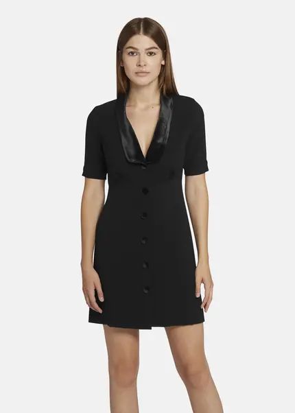 Nicowa Mini dress with lapel collar - AWINALA in BLACKarticle number NC9A22903019E-002 Fabrik Onlineshop