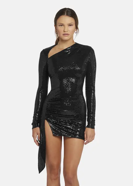 Nicowa Draped Sequin Mini Dress - ANILOWA in BLACKarticle number NC9A22909019E-002 Fabrikpreis