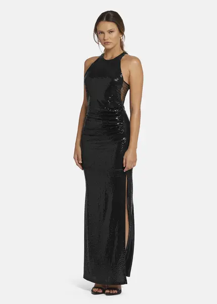 Nicowa Draped Sequin Evening Dress - LUCAWIA in BLACKarticle number NC9A22911019E-002 Sonderangebot