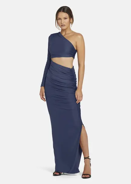 Nicowa Draped One Shoulder Evening Dress - AMOWI in MIDNIGHT BLUEarticle number NC9A24008035E-035 Großer Ausverkauf