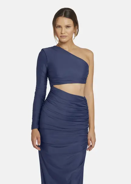 Nicowa Draped One Shoulder Evening Dress - AMOWI in MIDNIGHT BLUEarticle number NC9A24008035E-035 Großer Ausverkauf