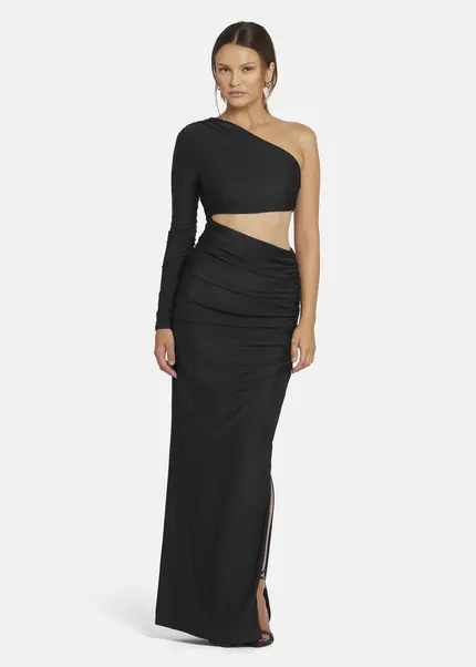 Nicowa Draped One Shoulder Evening Dress - AMOWI in BLACKarticle number NC9A24009019E-002 Flash Sale