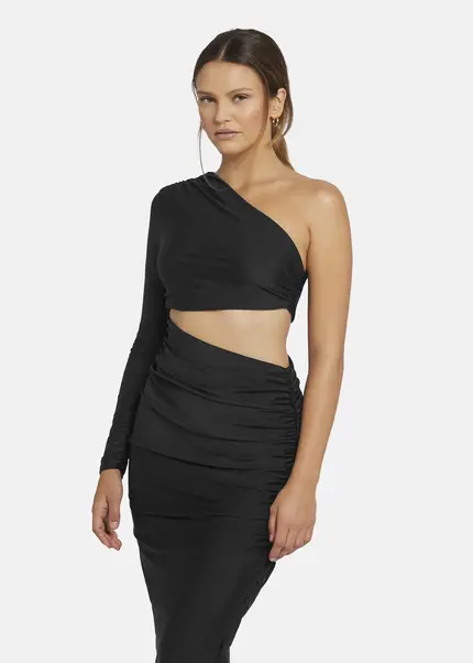 Nicowa Draped One Shoulder Evening Dress - AMOWI in BLACKarticle number NC9A24009019E-002 Flash Sale