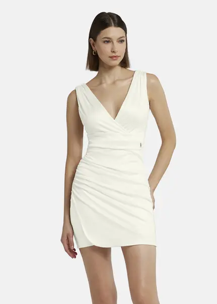Nicowa Mini dress in glossy jersey - MICARO in Whitearticle number NC9A1400711E-004 Cyber Monday