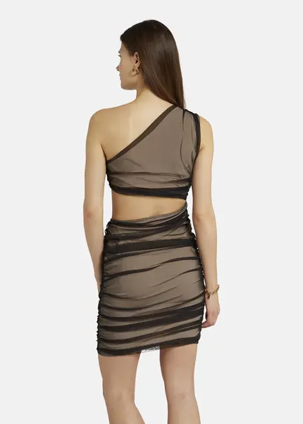 Nicowa Asymmetrical mini dress in mesh - AWITO in Blackarticle number NC9A1401319E-002 Vatertagsangebot