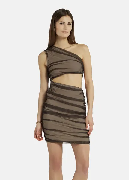 Nicowa Asymmetrical mini dress in mesh - AWITO in Blackarticle number NC9A1401319E-002 Vatertagsangebot