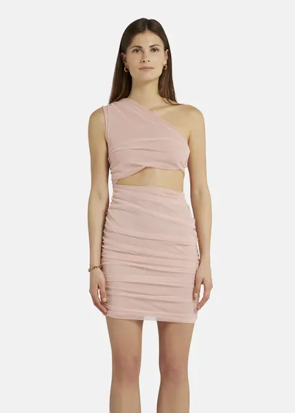 Nicowa Asymmetrical mini dress in mesh - AWITO in Rosaarticle number NC9A1401424E-137 Valentinstagsangebot