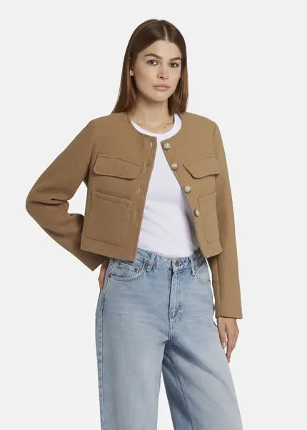 Nicowa Wool jacket with pockets - LANEVIA in BEIGEarticle number NC9A22803010E-138 Online Outlet