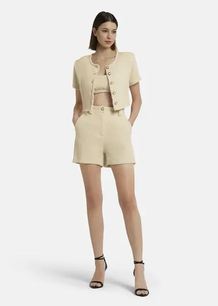 Nicowa Cropped Bouclé blazer - BIANCIWO in CREAMarticle number NC9A12605011E-072 Saisonale Angebote