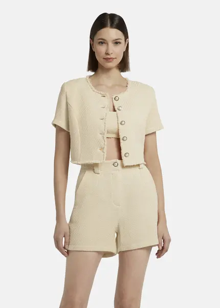 Nicowa Cropped Bouclé blazer - BIANCIWO in CREAMarticle number NC9A12605011E-072 Saisonale Angebote