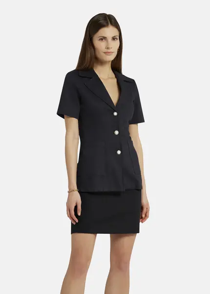 Nicowa Short sleeved blazer - RILAWA in BLACKarticle number NC9A12401019E-002 Tägliche Deals