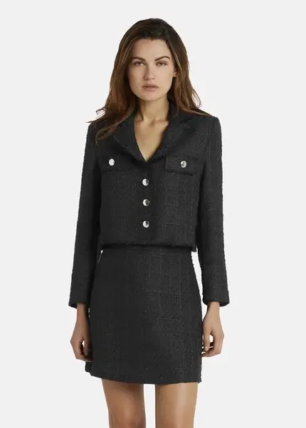 Nicowa Cropped blazer in bouclé - BAGIWO in BLACKarticle number NC7A32002019E-002 Tiefpreis