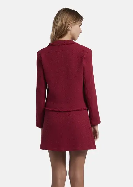 Nicowa Cropped blazer made of bouclé BAGIWO in dark berryarticle number NC8A22505034E-011 Super Sparpreis